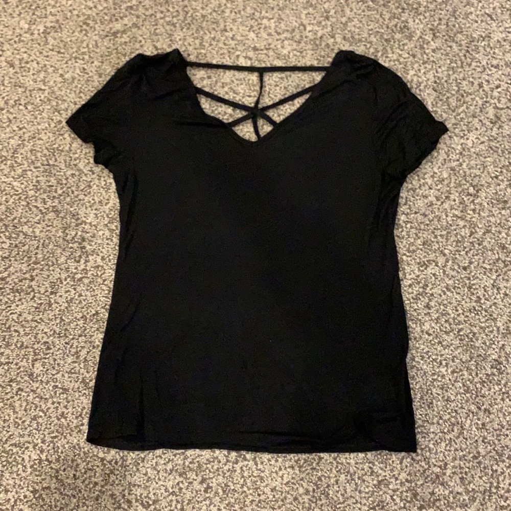 Black criss-cross shirt